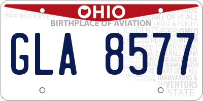 OH license plate GLA8577