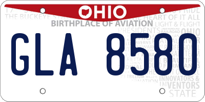 OH license plate GLA8580