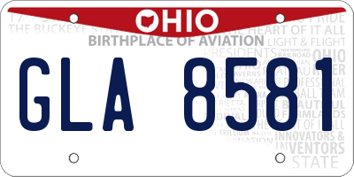 OH license plate GLA8581
