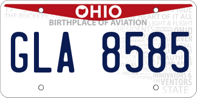 OH license plate GLA8585