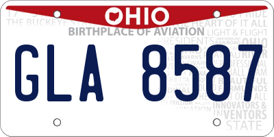 OH license plate GLA8587