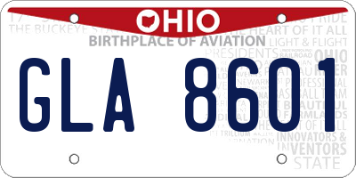 OH license plate GLA8601