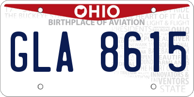 OH license plate GLA8615