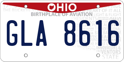 OH license plate GLA8616