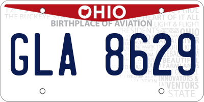 OH license plate GLA8629