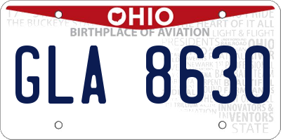 OH license plate GLA8630