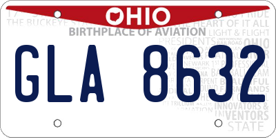 OH license plate GLA8632