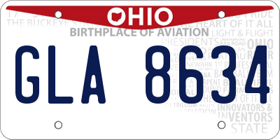 OH license plate GLA8634