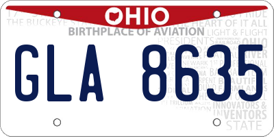 OH license plate GLA8635