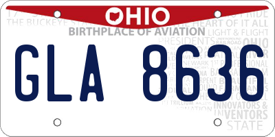 OH license plate GLA8636