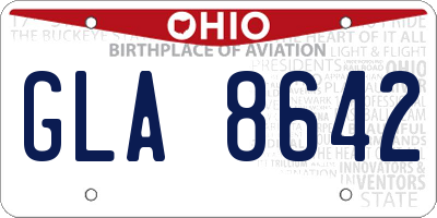 OH license plate GLA8642