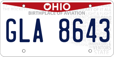OH license plate GLA8643