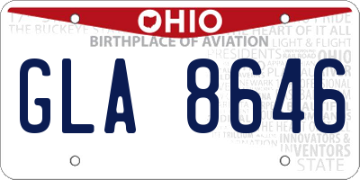 OH license plate GLA8646