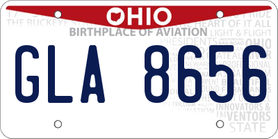 OH license plate GLA8656