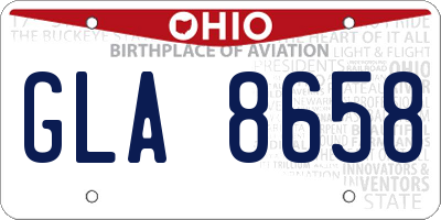 OH license plate GLA8658