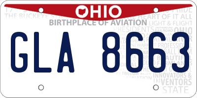 OH license plate GLA8663