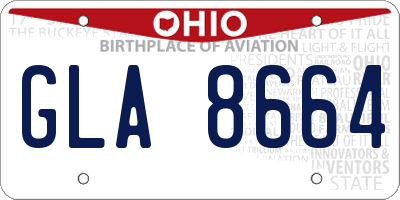 OH license plate GLA8664