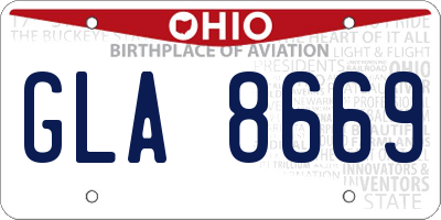 OH license plate GLA8669