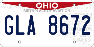 OH license plate GLA8672