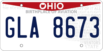 OH license plate GLA8673