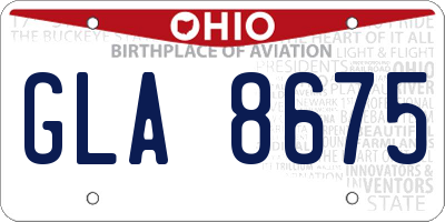 OH license plate GLA8675
