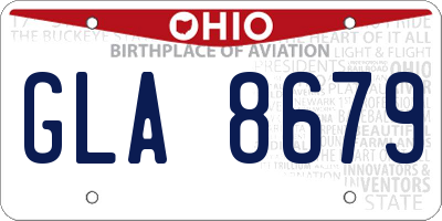 OH license plate GLA8679