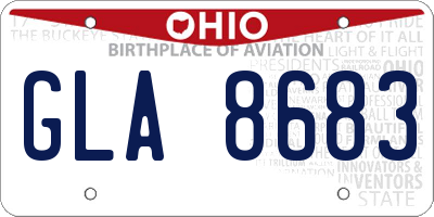 OH license plate GLA8683