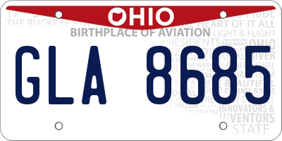 OH license plate GLA8685