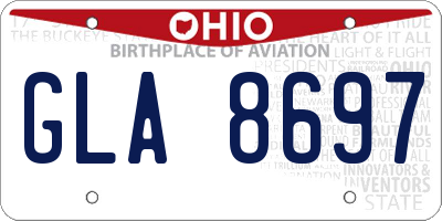 OH license plate GLA8697