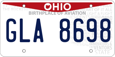 OH license plate GLA8698