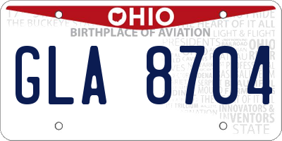 OH license plate GLA8704