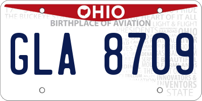 OH license plate GLA8709