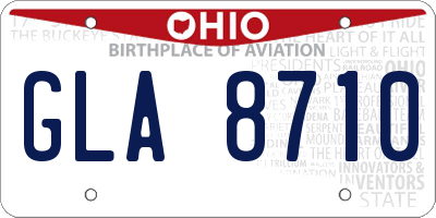 OH license plate GLA8710