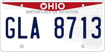 OH license plate GLA8713