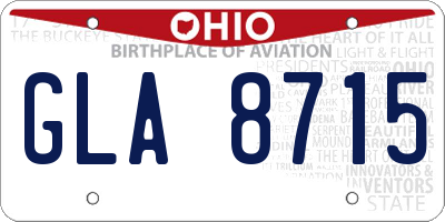 OH license plate GLA8715