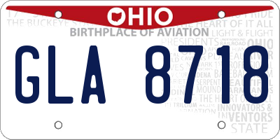 OH license plate GLA8718