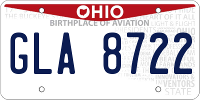 OH license plate GLA8722