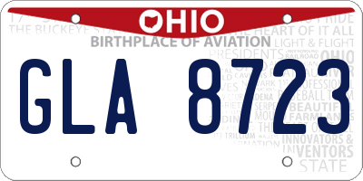 OH license plate GLA8723