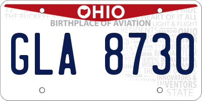 OH license plate GLA8730