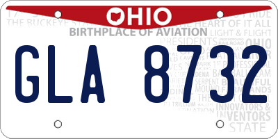 OH license plate GLA8732