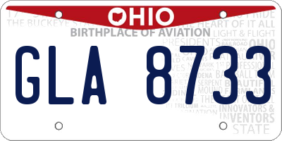 OH license plate GLA8733