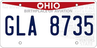 OH license plate GLA8735
