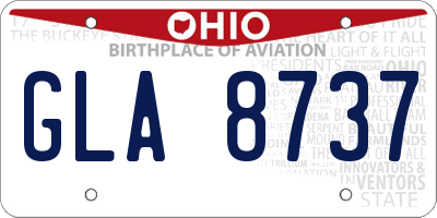 OH license plate GLA8737