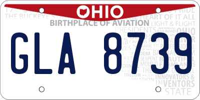 OH license plate GLA8739