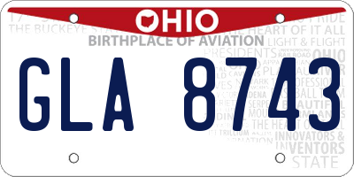 OH license plate GLA8743