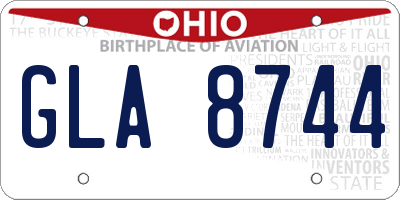 OH license plate GLA8744