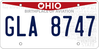 OH license plate GLA8747