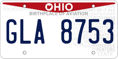 OH license plate GLA8753