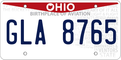 OH license plate GLA8765