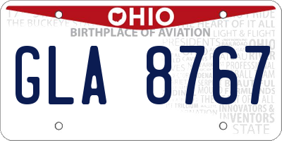 OH license plate GLA8767